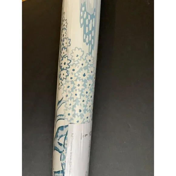 Anthropologie Joy De Vie Blue Toile Wallpaper NEW Roll - Picture 5 of 11